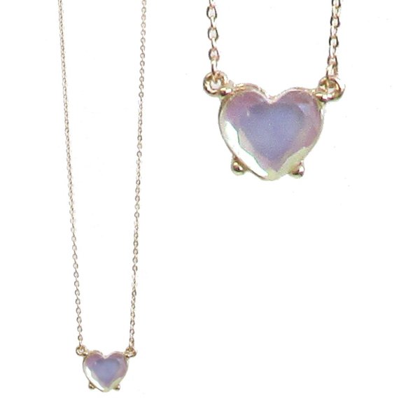 Facet stone heart pendant necklace - Picture 3 of 3